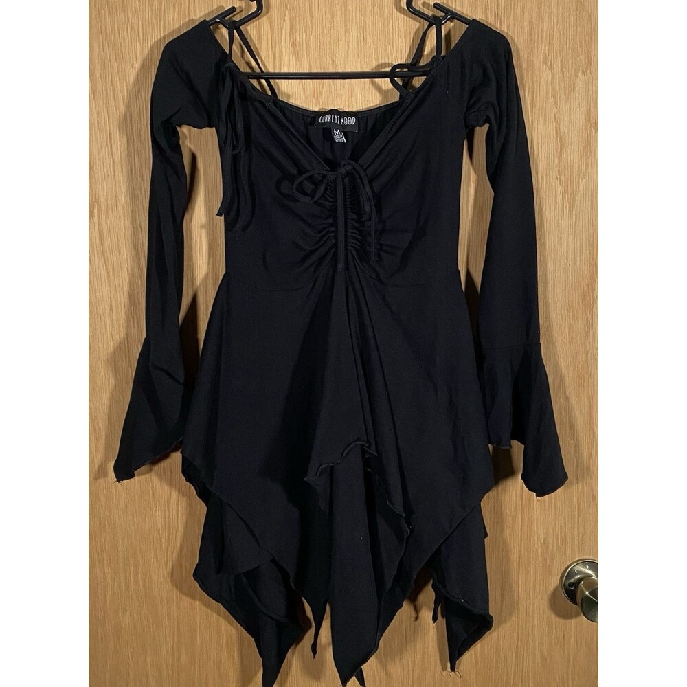 Dolls Kill x Current Mood F is For Fairies Handkerchief Mini Dress Black Sz M